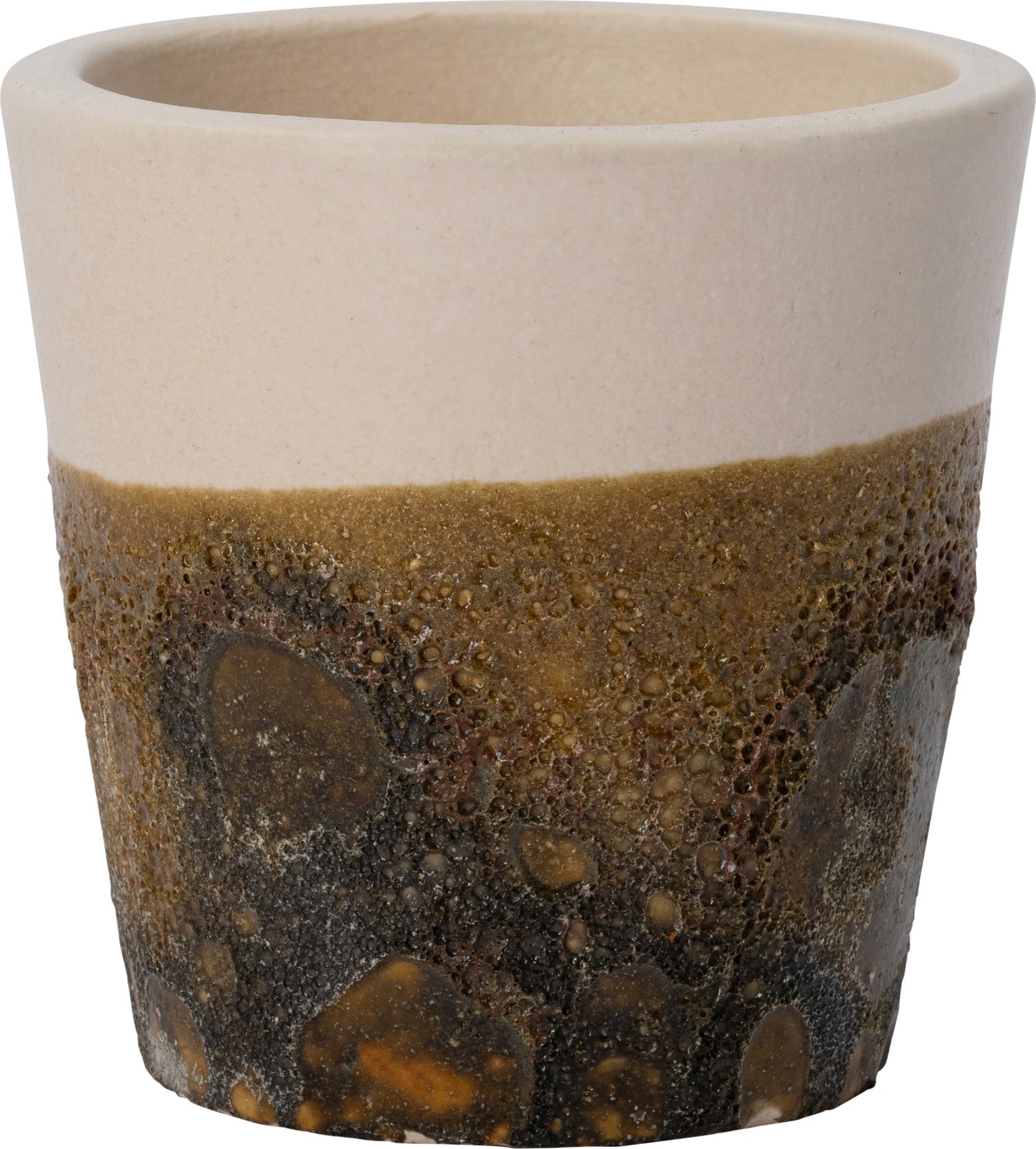 Intratuin bloempot Jure bruin / wit D 7 H 7 cm
