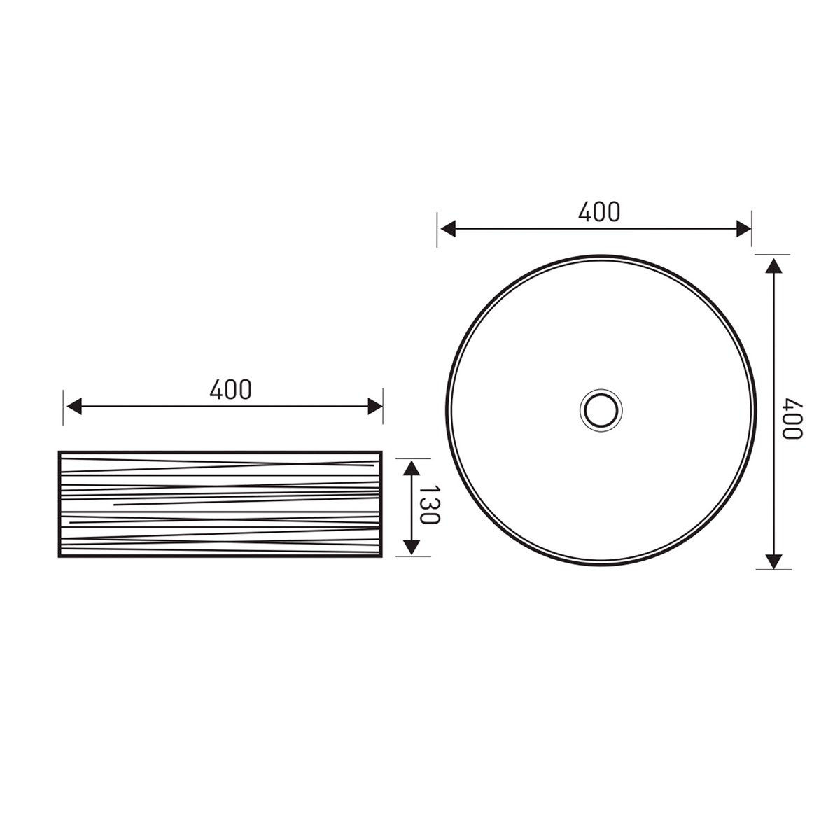 Kerra KR74 waskom rond glans wit 40x40x13cm