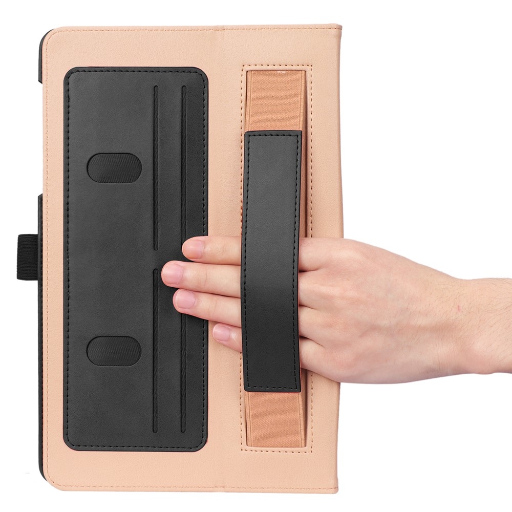 Samsung Galaxy Tab S6 Lite (2024/2022/2020) Leder Tasche Flip Cover mit Handschlaufe - Schwarz