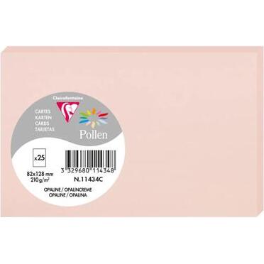 Paquet de 25 cartes simples Pollen 82x128mm 210g/m2 - Opaline
