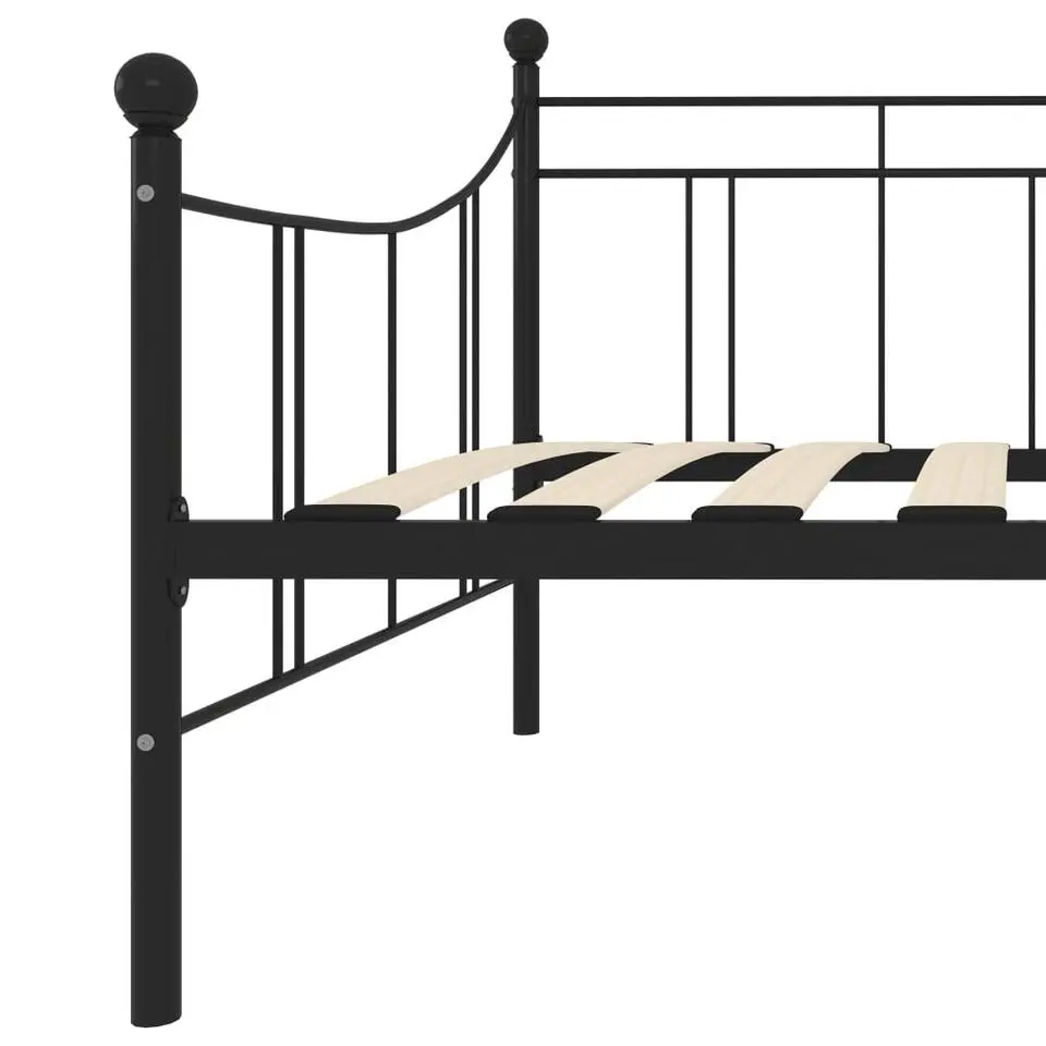 vidaXL - Bedbank excl lade - Zwart - Metaal - 90 x 200 cm