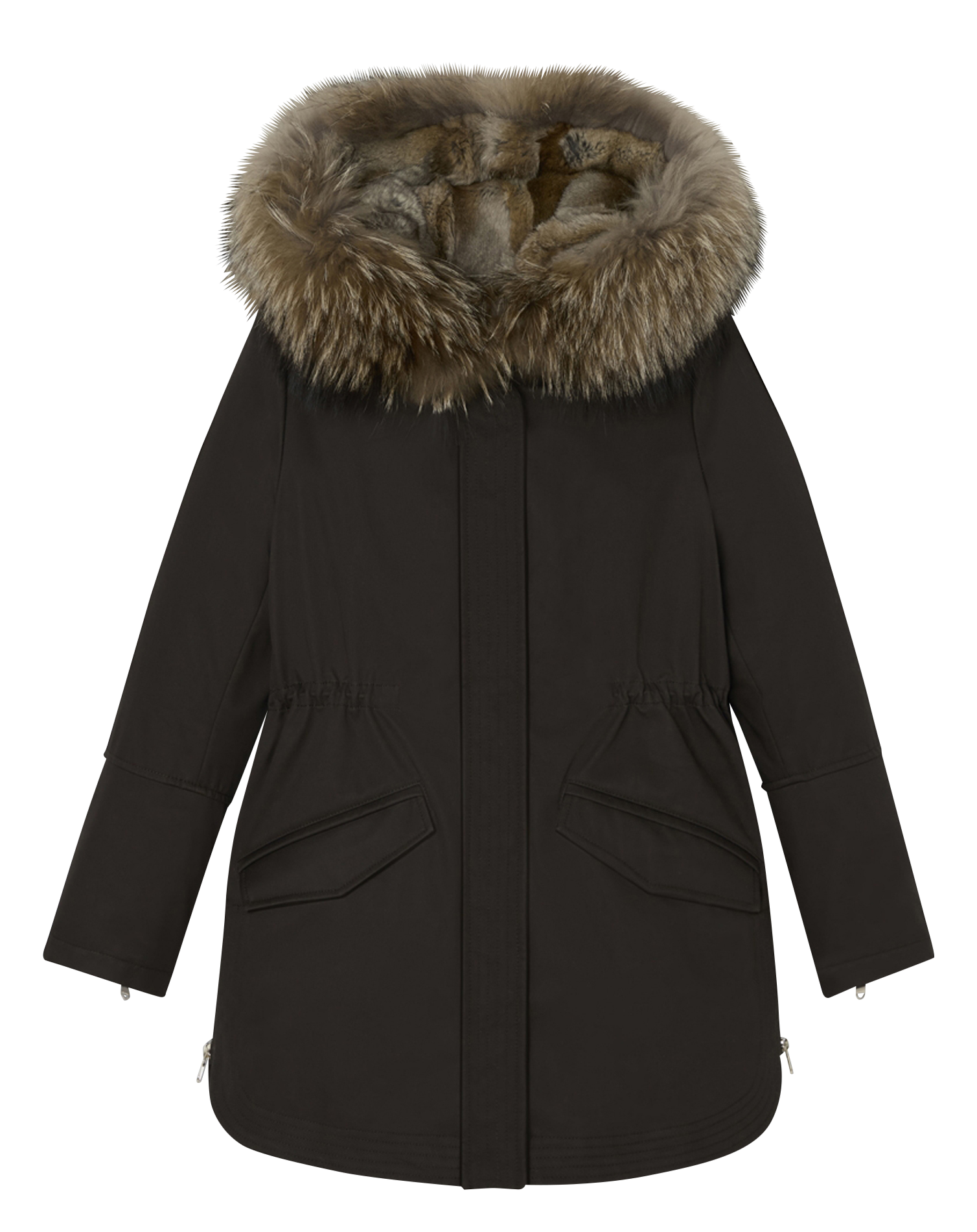 PIRIA - Parka col montant en coton | Kaki