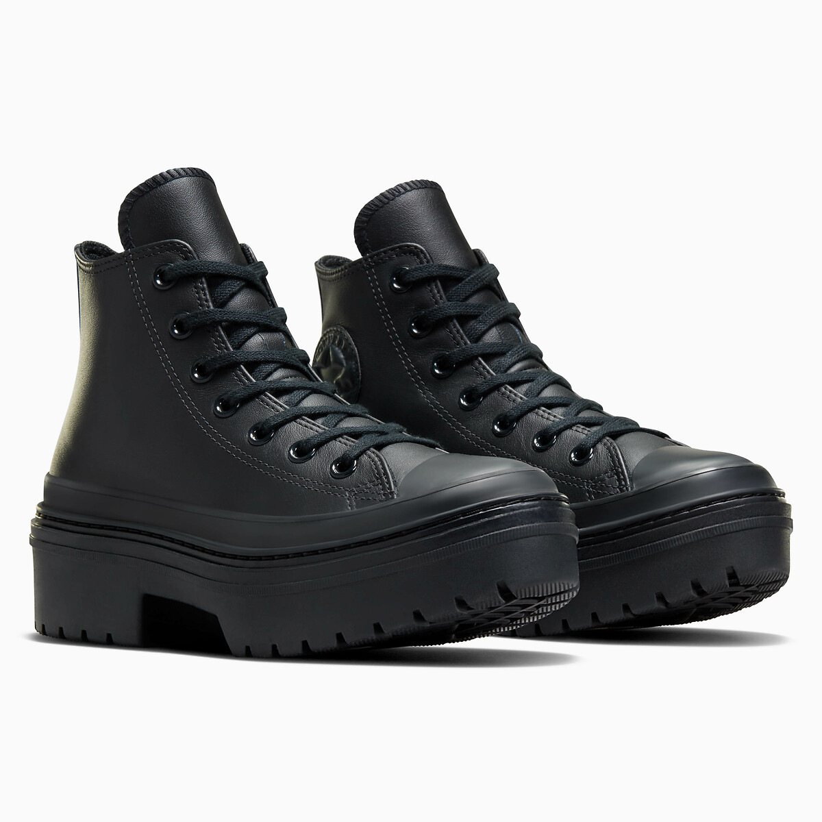 CONVERSE<br>Tênis All Star de couro com calcanhar tratorado