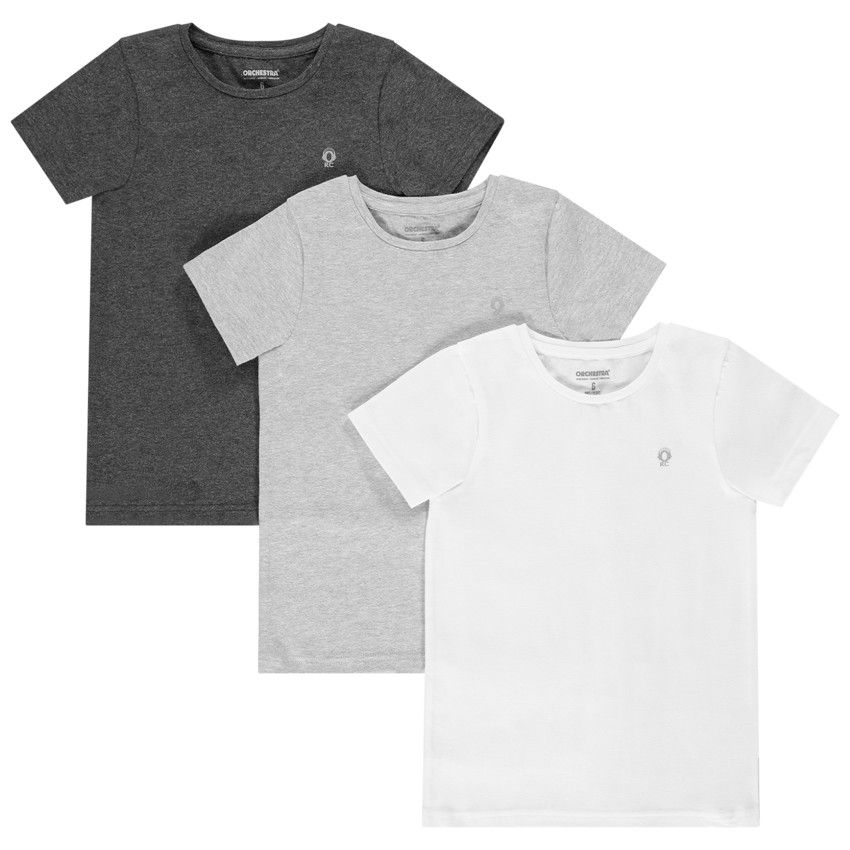 Lot de 3 maillots de corps manches courtes en jersey pour garçon - Blanc