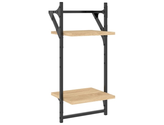 VIDAXL - Etagère murale Ensemble d'étagères murales avec barres 6 pcs chêne sonoma