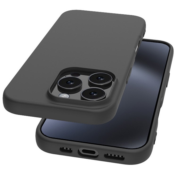 iPhone 16 Pro Max Gummi Case Hülle mit Kameraschutz - Schwarz (Matt)
