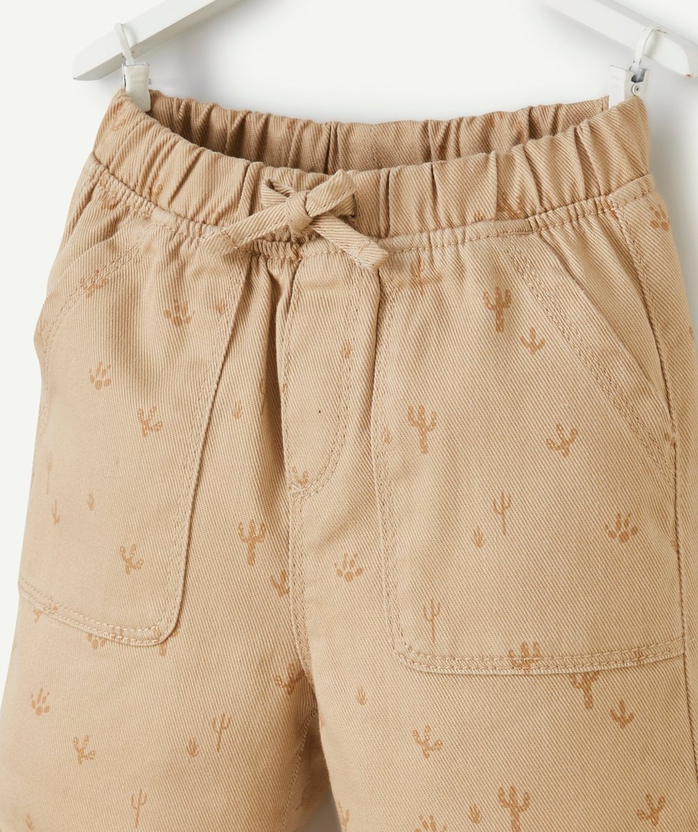 BERMUDA BÉBÉ GARÇON EN VISCOSE RESPONSABLE MARRON ET CACTUS