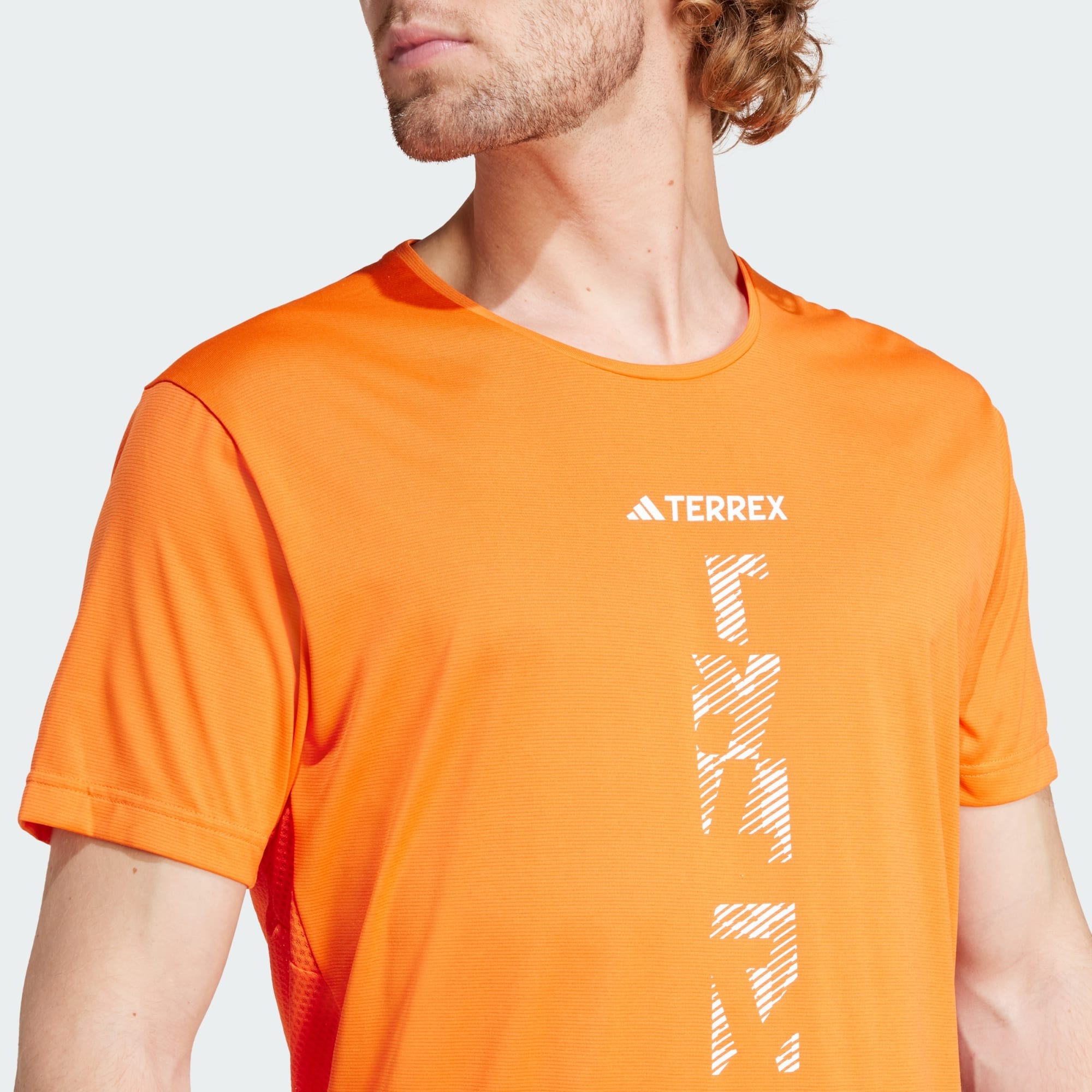 Terrex Agravic Trail Running T-Shirt Herre Semi Impact Orange/White