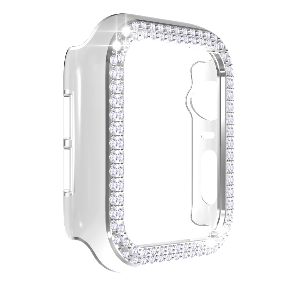 Apple Watch (42mm) Galvanisierte Glitzer Strass Bumper Hülle - Silber
