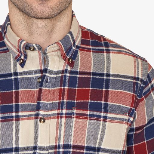 Signal Sander Stripe Flannel Skjorte, Red Henna, XL