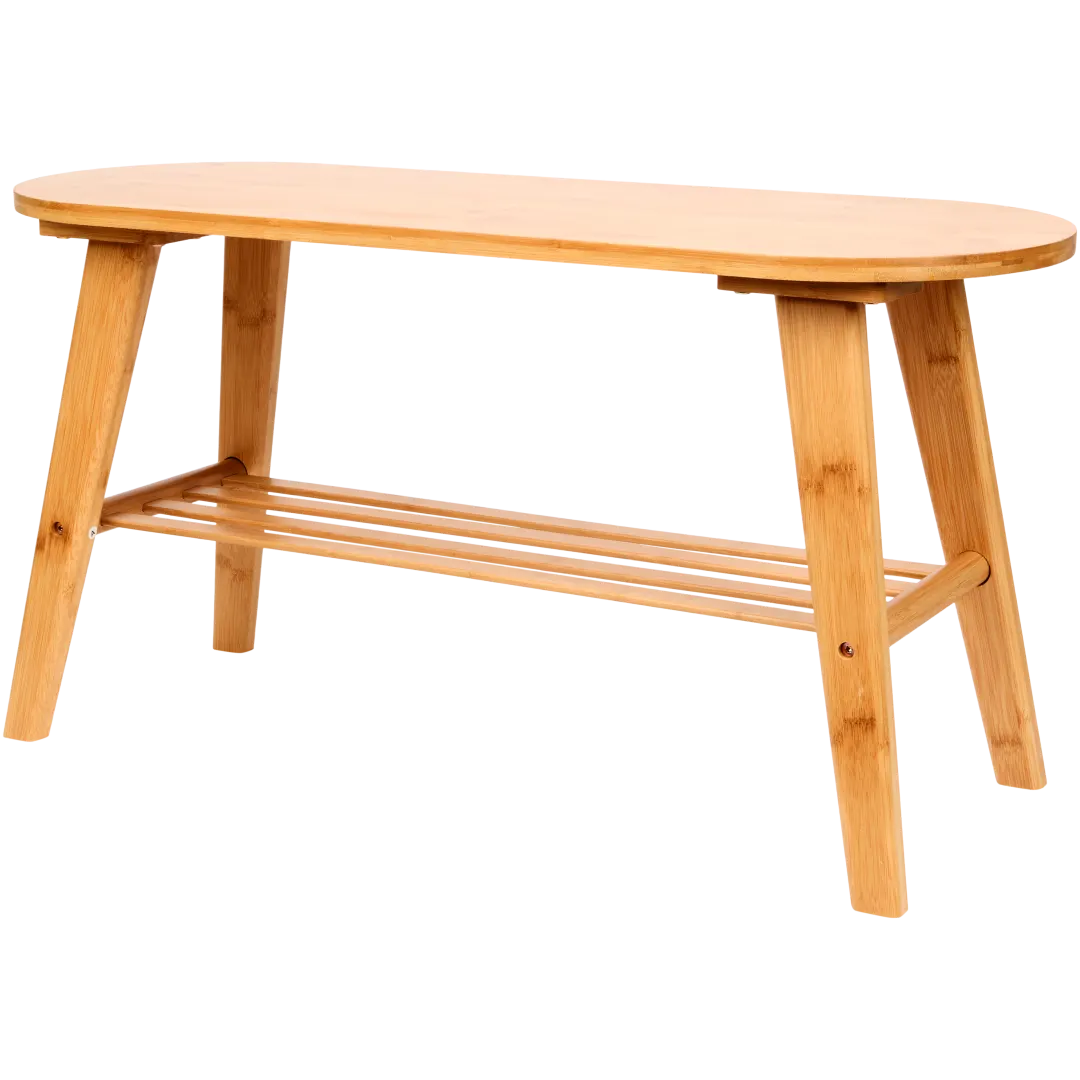 Banc en bambou avec porte-chaussures