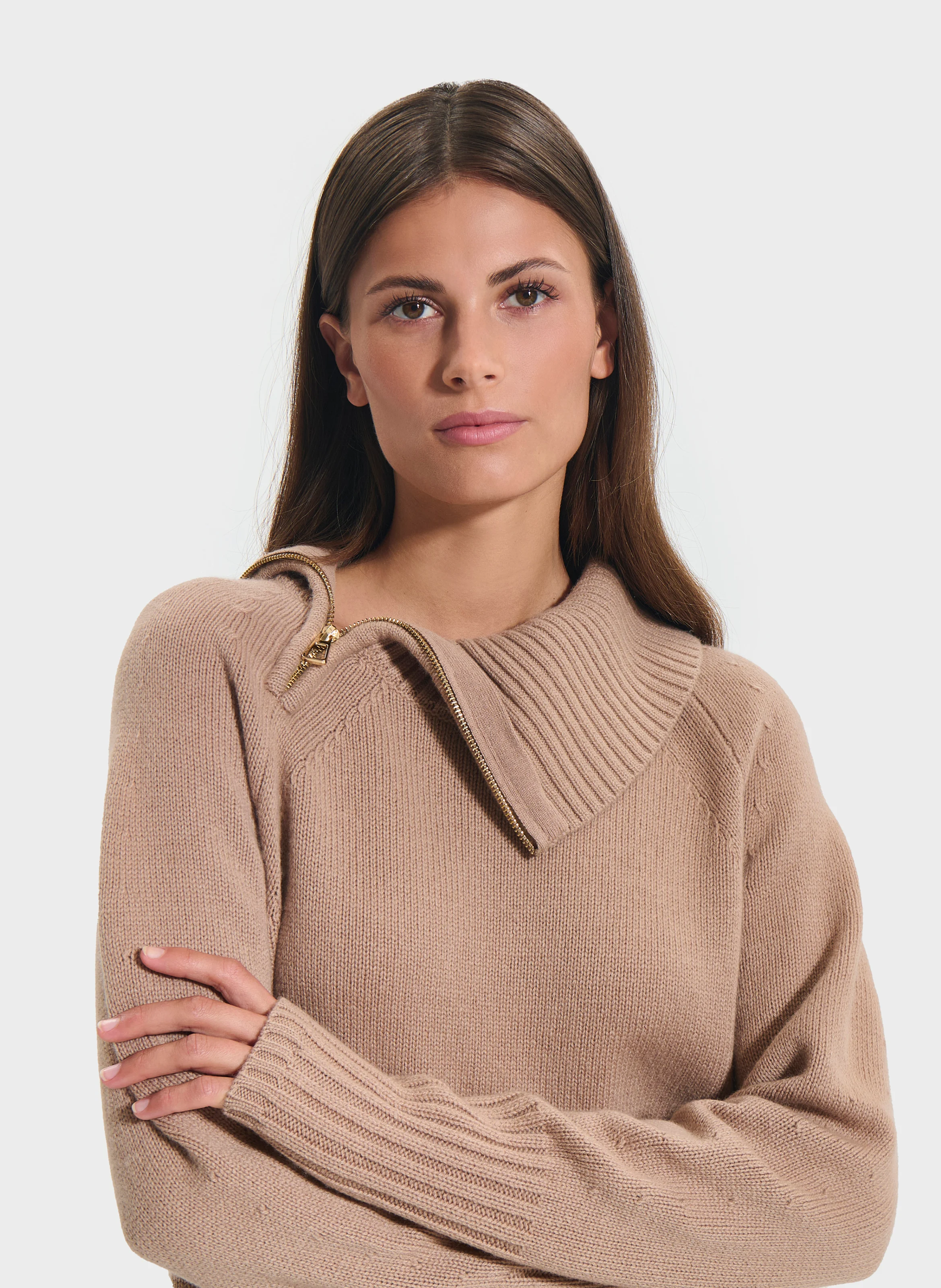 NUALA - Pull droit en cachemire | Beige