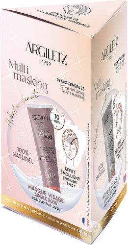 Argiletz Coffret Trio Masques D'Argile Blanche/Rouge/Rose Peaux Sensibles Et Matures Tubes 3x30g