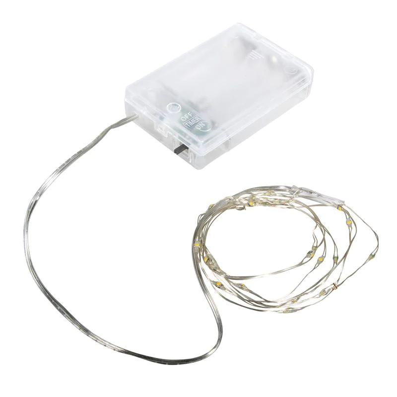 Guirlande lumineuse 20 mini LED 130 cm avec fil et minuterie Rayher