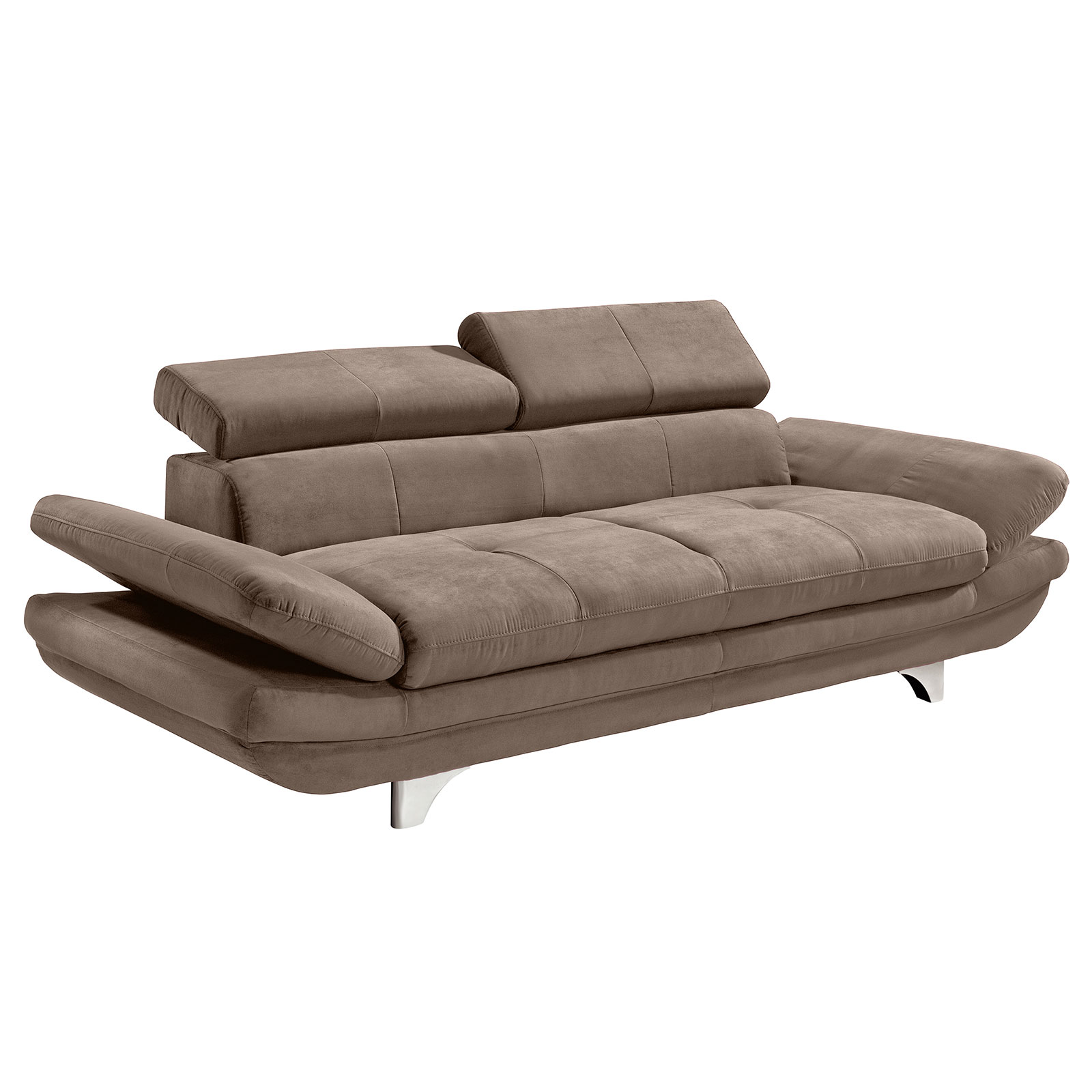 3-Sitzer Sofa - braun - mit Armlehnenverstellung
