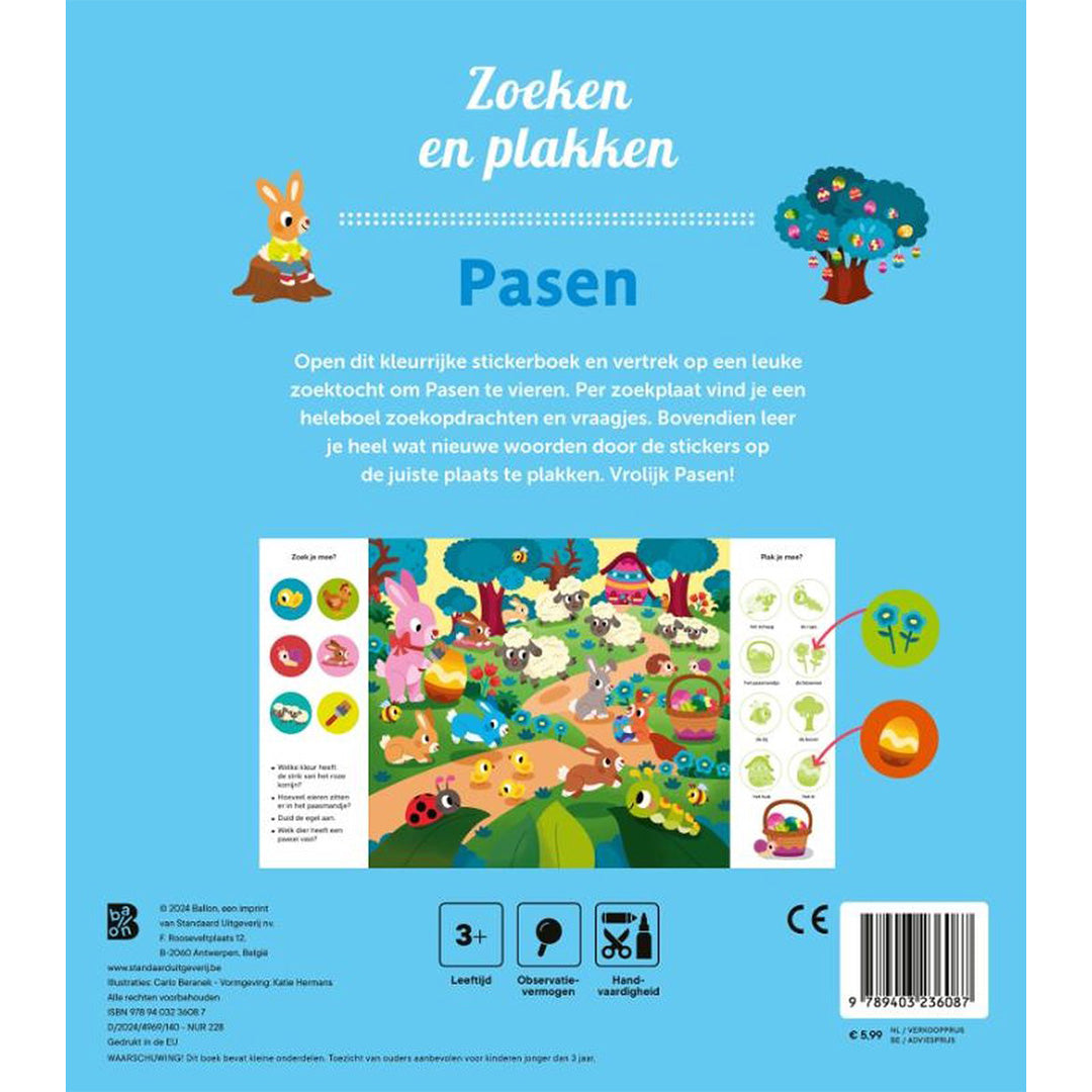 Uitgeverij ballon zoek- en stickerboek - pasen