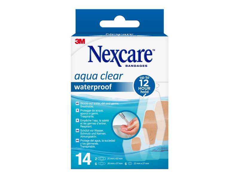 3M Nexcare Wundpflaster Aqua Clear waterproof 14 Stück Wasserfestes Pflaster