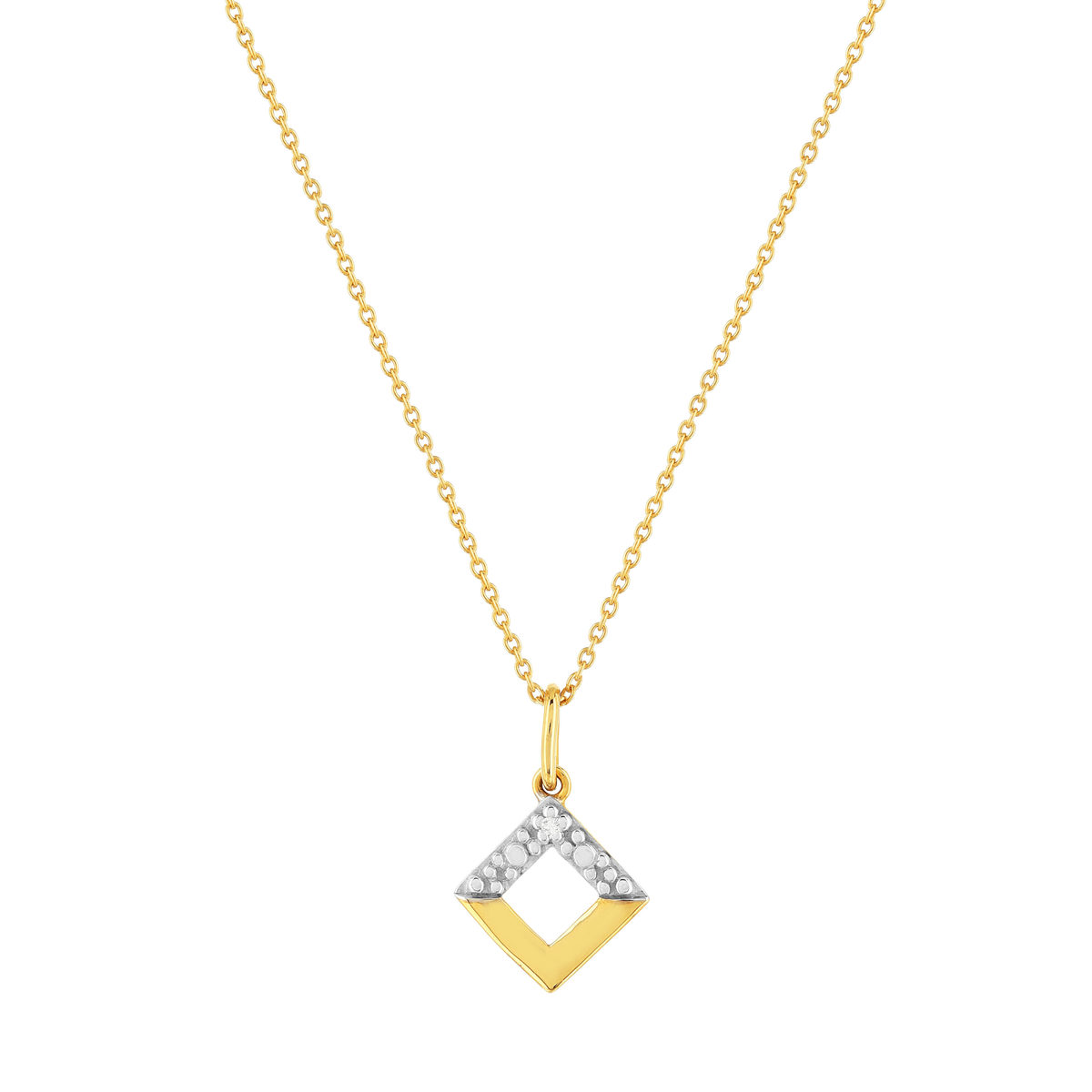 Collier or 375 2 tons diamant 45 cm