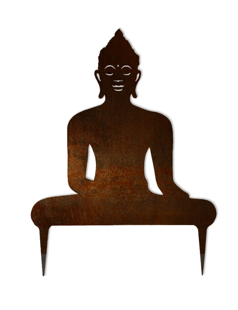 Statue bouddha métal acier corten 48cm