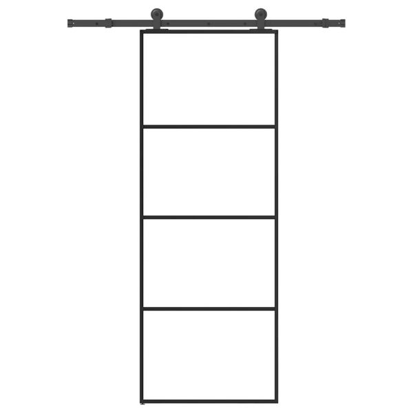 vidaXL Porta Deslizante com Conjunto Ferragens 76x205cm Vidro Esg/alumínio - 387223751