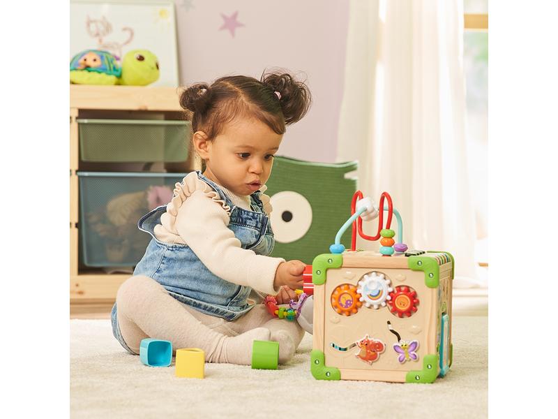 Vtech Interaktiver Holz-Spielwürfel FSC Holzwürfel mit individuellen Würfelseiten und verschiedenen Elementen