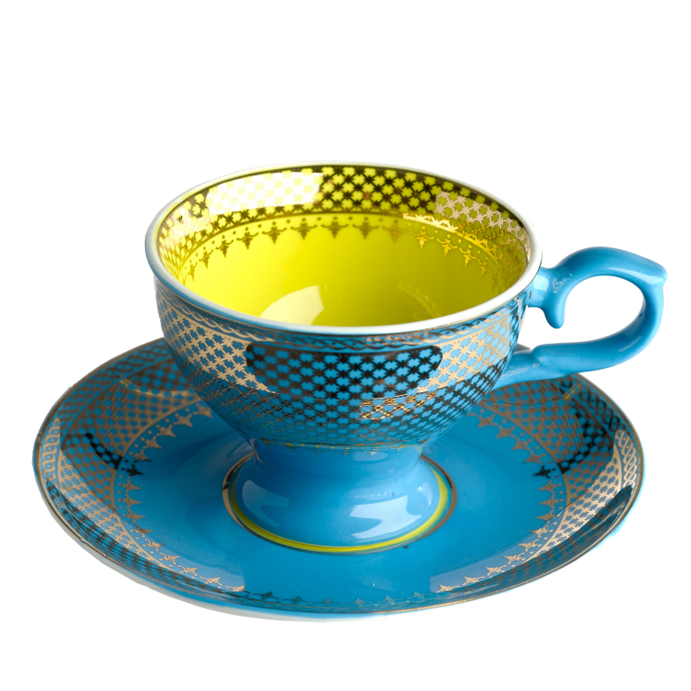 POLSPOTTEN Grandma espresso kop en schotel set van 4
