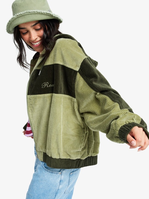 Have A Blast Veste en velours côtelé Vert Femme