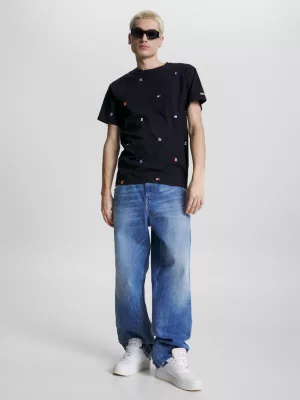 Camiseta de corte relaxado com bordado de arquivo