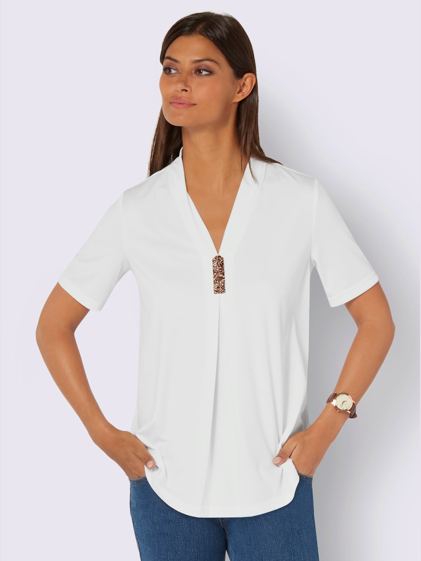 T-shirt plis affinant devant