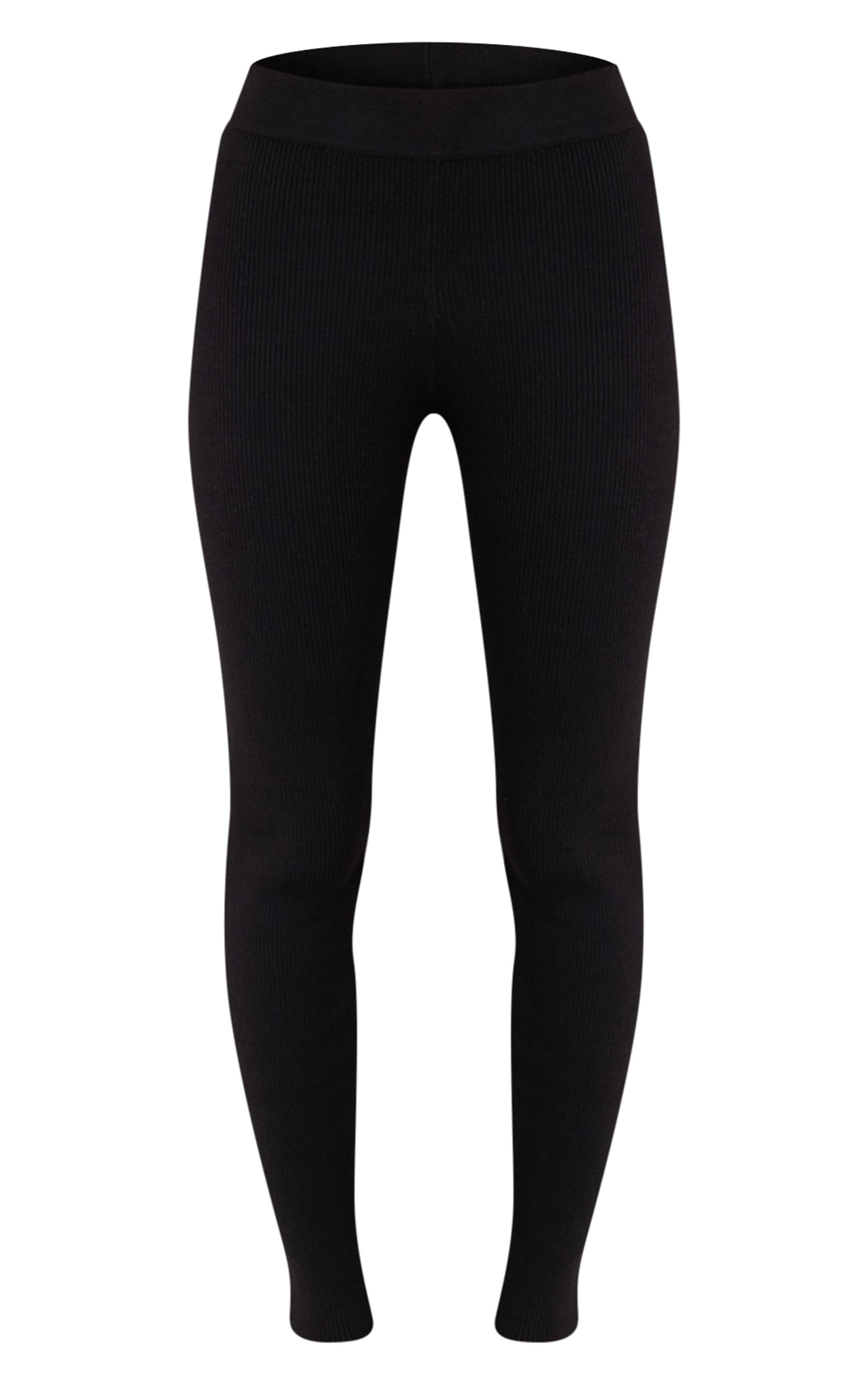 Noir Leggings En Maille