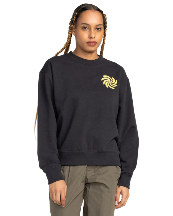 Element Swirl Flower Crew Women Off Black