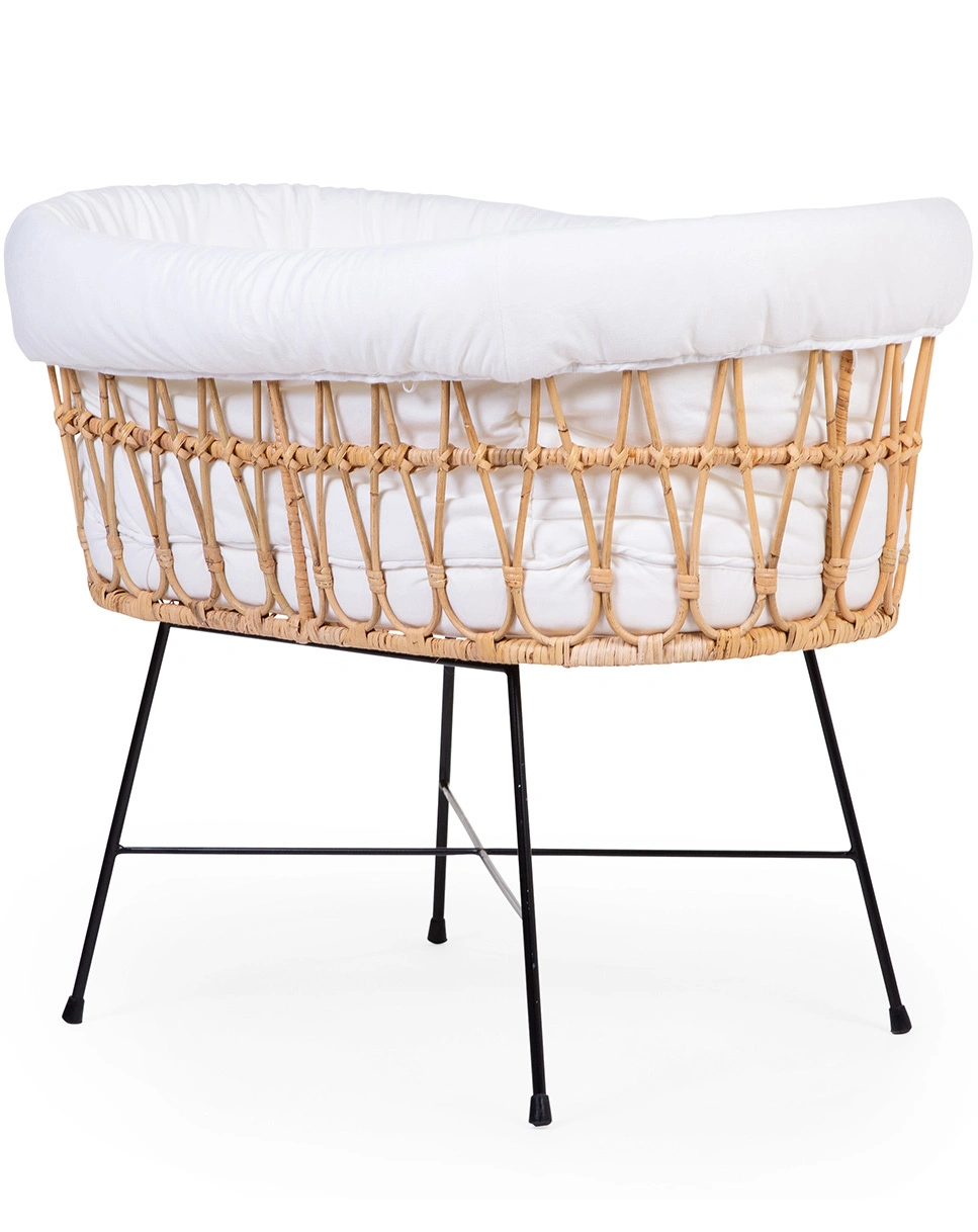 Wiege RATTAN mit Matratze in ecru
