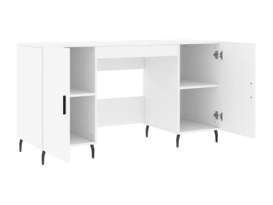 Bureau blanc 140x50x75 cm bois d'ingénierie