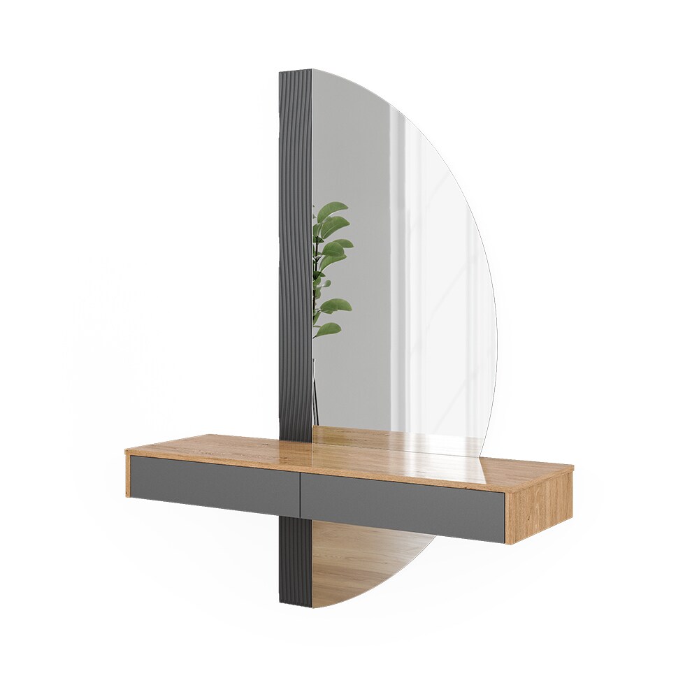 Vicco Schminktisch Melisa Eiche Grau 120 cm mit 2 Schubladen