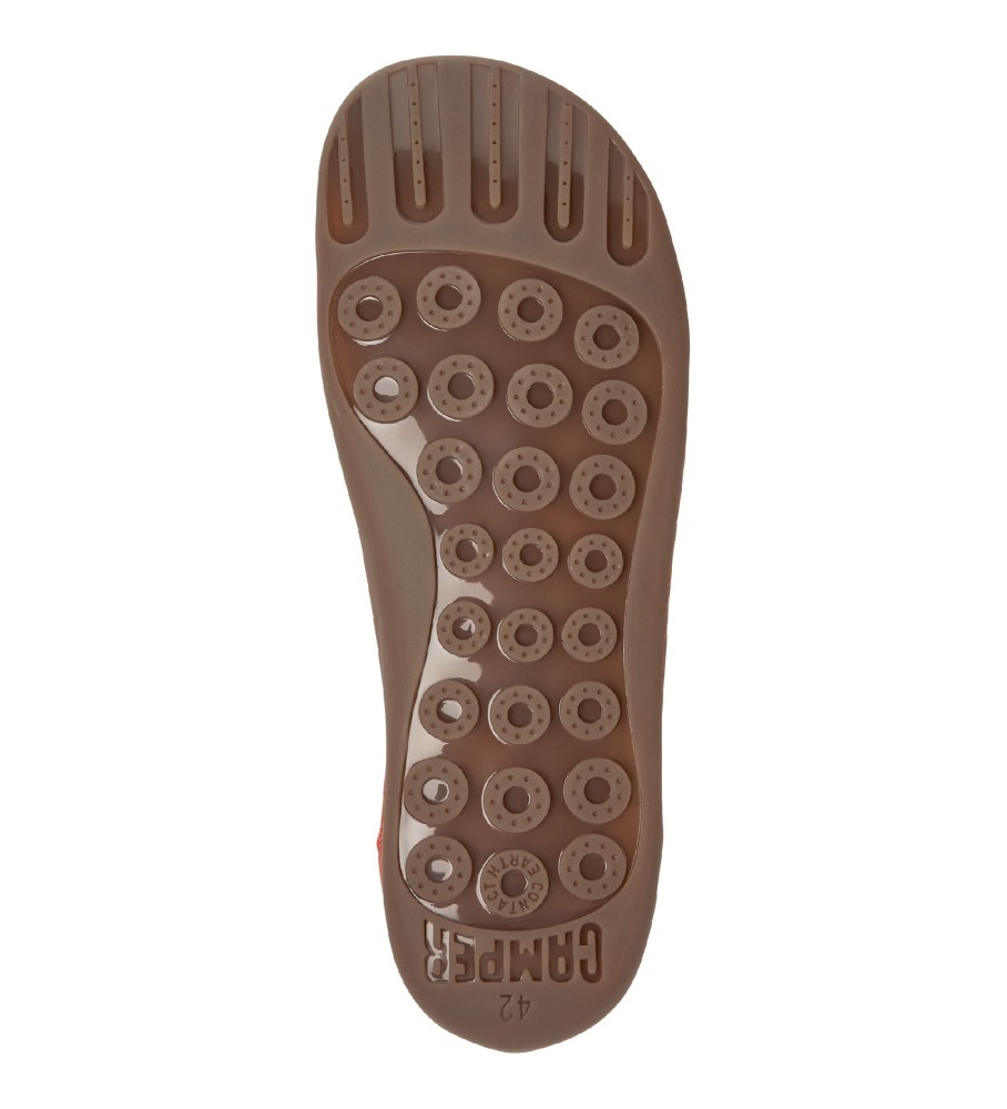 Chinelo de couro vermelho Camper Peu Cami