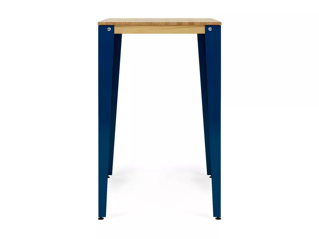 Table Mange debout Lunds 90X160x110cm Bleu-Naturel. Box Furniture