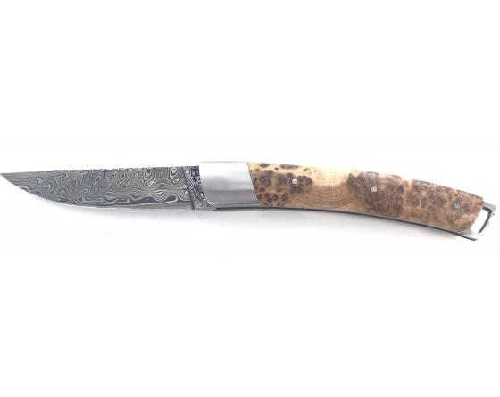 Le Thiers Nature Genévrier - Damas Vinland Couteau de Poche - Laguiole par Fontenille Pataud