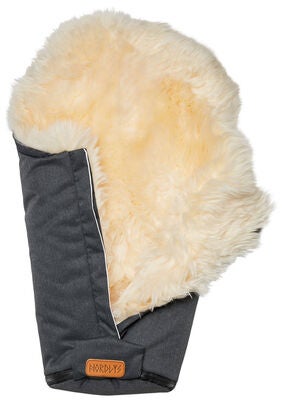 Nordlys Idun Mini Lammeskinnspose, Grey/Natural