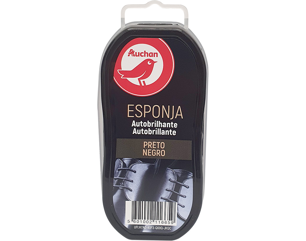 ESPONJA CALÇADO AUCHAN AUTOBRILHANTE PRETO UN