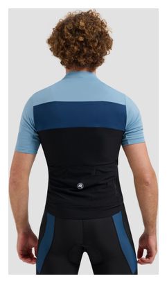 Maillot Manches Courtes Vélo Rogelli Core Block Noir/Bleu Homme
