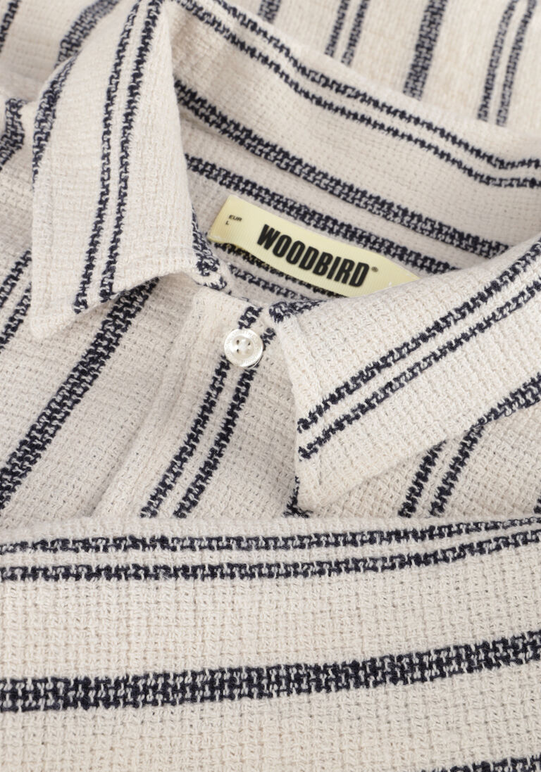WOODBIRD gebroken wit woodbird casual overhemd wbsunny knipe shirt