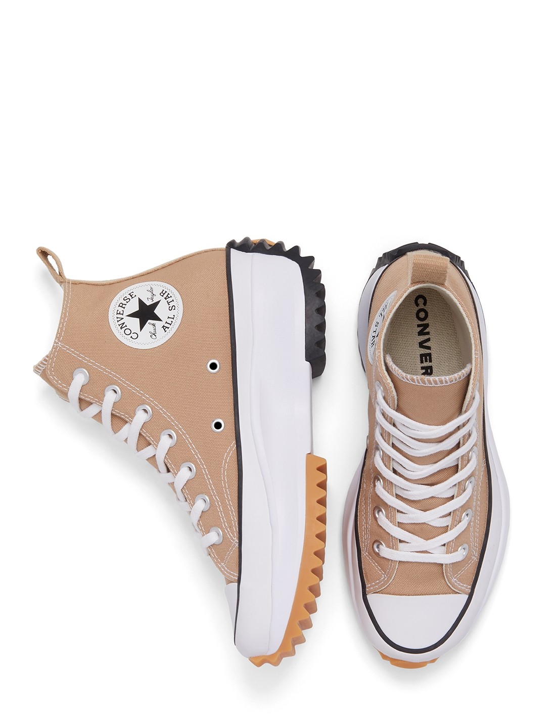 converse Sneakers femme run star hike hi hemp/black/white