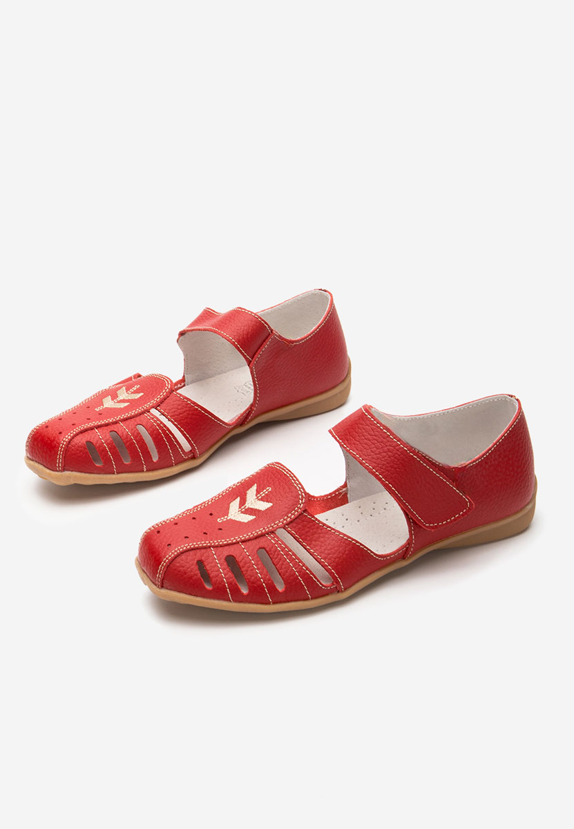 Ballerines en cuir rouges Emmeline