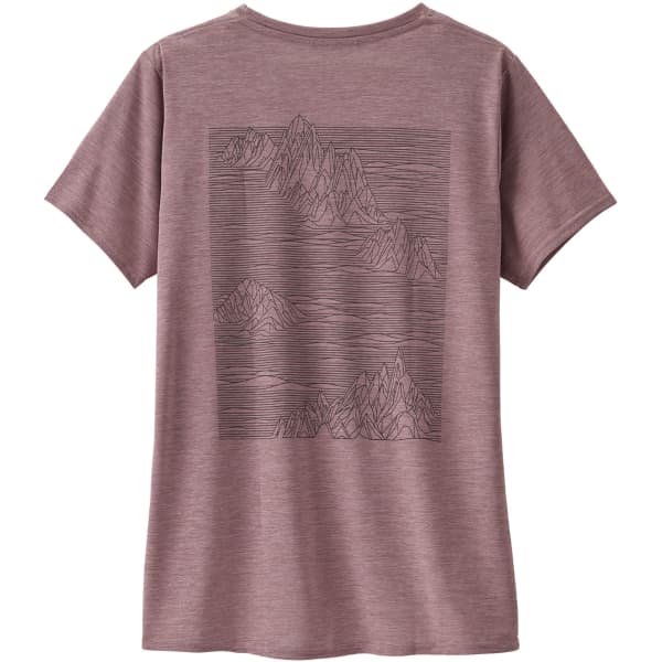 T-shirt randonnée PATAGONIA W'S CAP COOL DAILY GRAPHIC SHIRT STRATASPIRE: STORMY MAUVE X-DYE