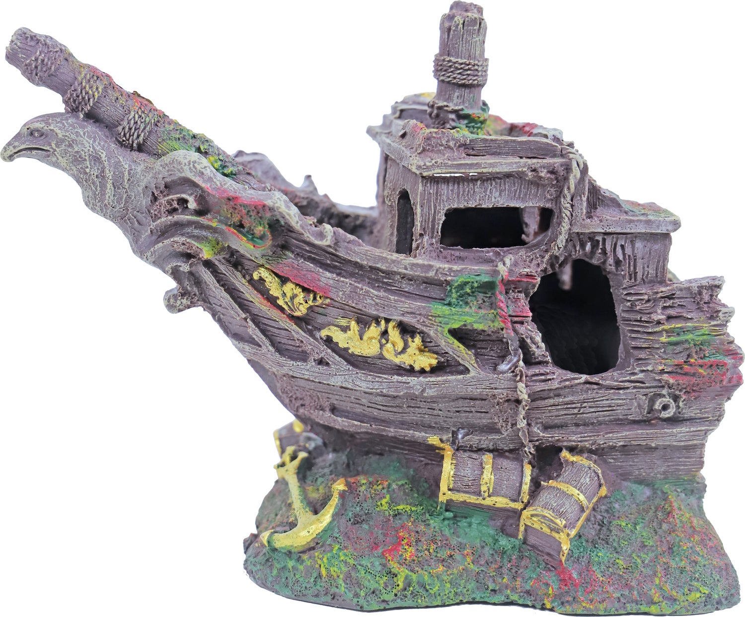 Boon aquarium decoratie voorsteven schip bruin 24,5 x 15,5 x 20 cm