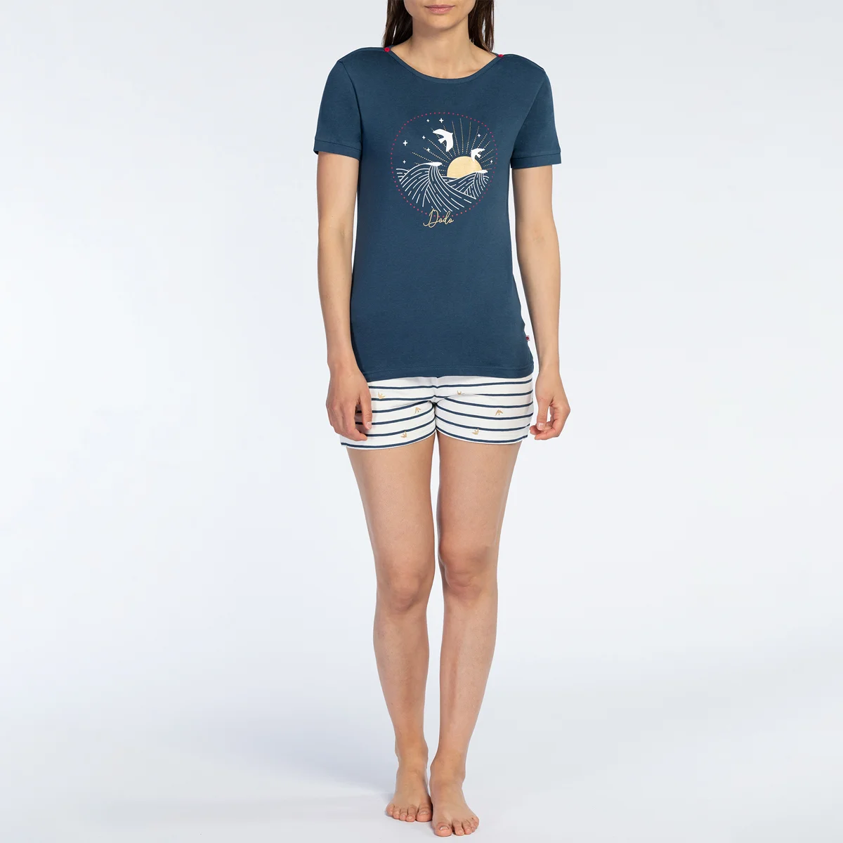 Pyjashort femme HOULE bleu/imprimé