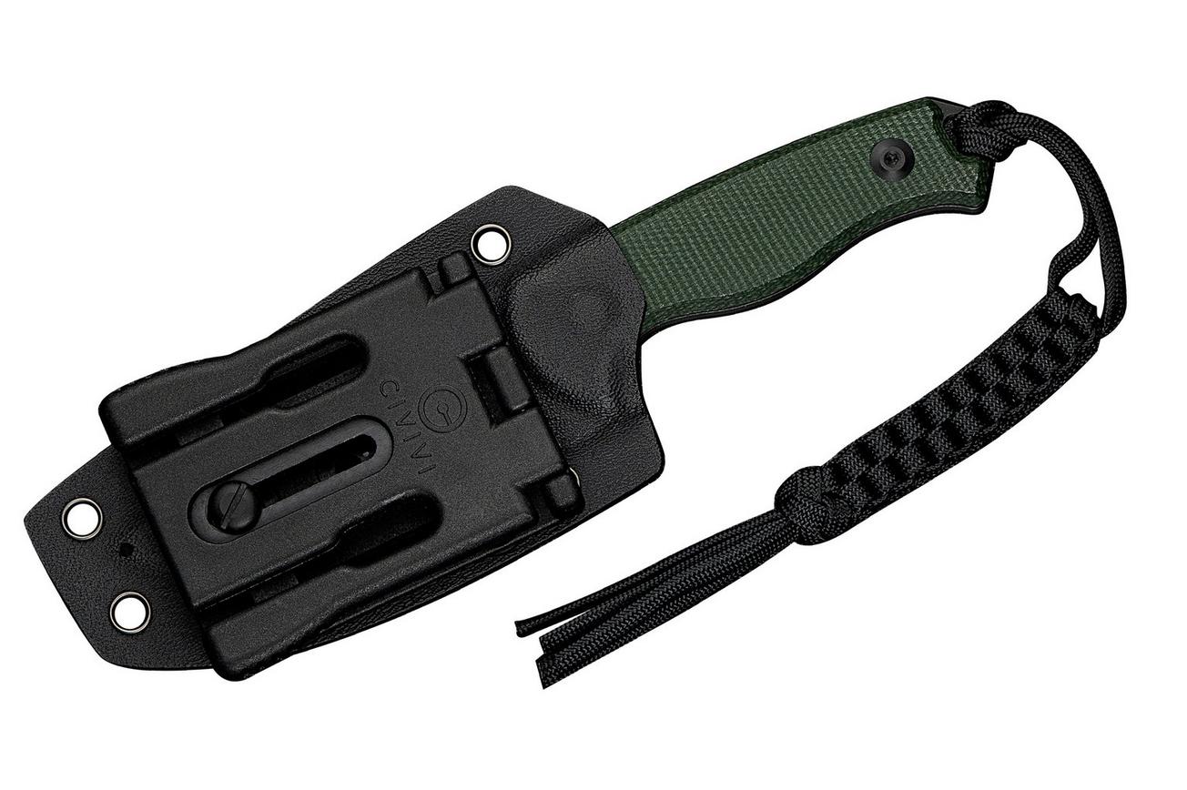 Civivi Timberbark C23094-3 Blackwashed 14C28N, Green Canvas Micarta, vaststaand mes