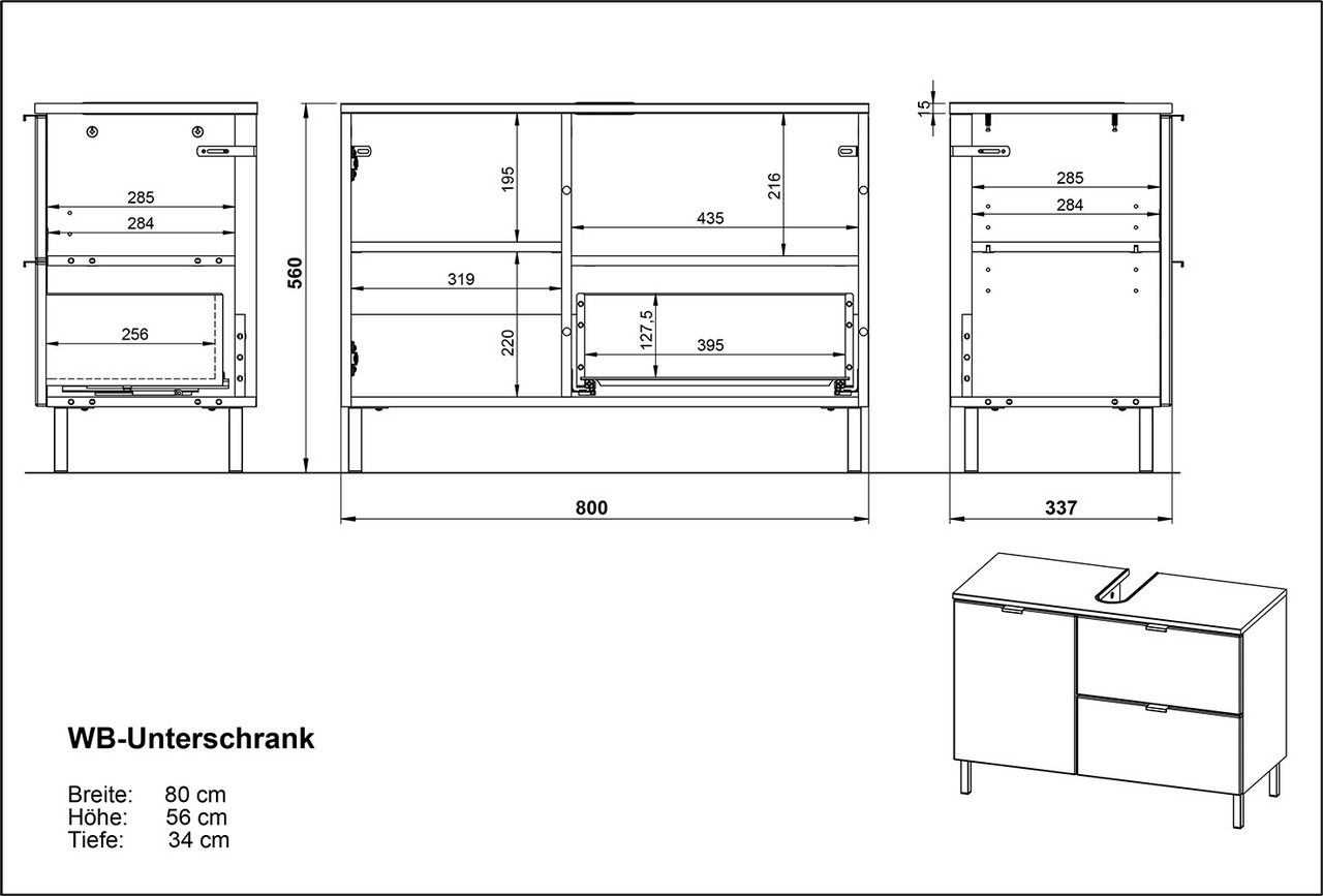 MID.YOU Waschtischunterschrank MAURESA