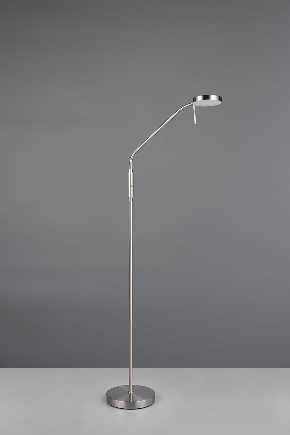 Reality Leuchten LED Stehleuchte Moreno R44561107, Metall Nickel matt, 3 Watt LED, Akku mit Ladestation, Sensordimmer, Lichtfarbe einstellbar