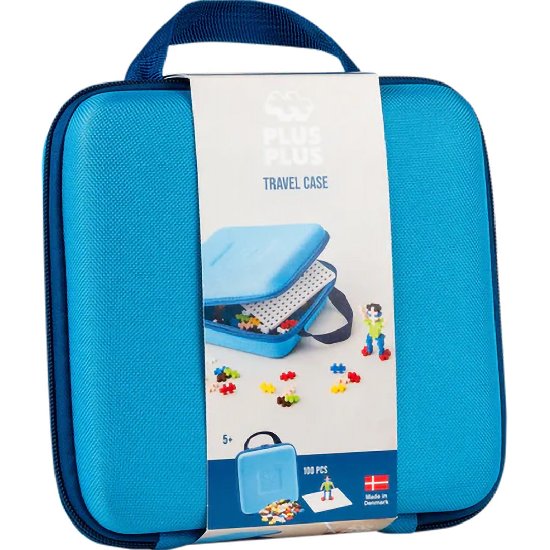 plus-plus bouwstenen in reiskoffer - blauw - 100st